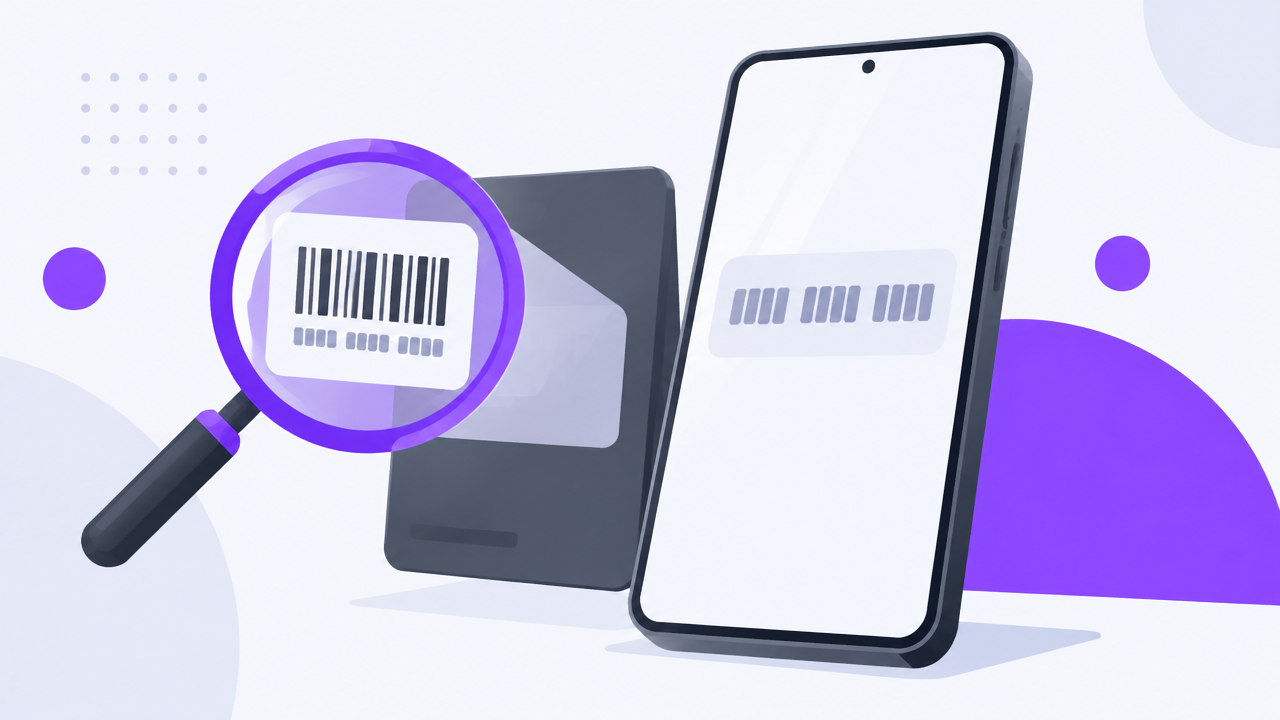 Celular com código de identificação destacado por uma lupa, ilustrando o IMEI do aparelho
